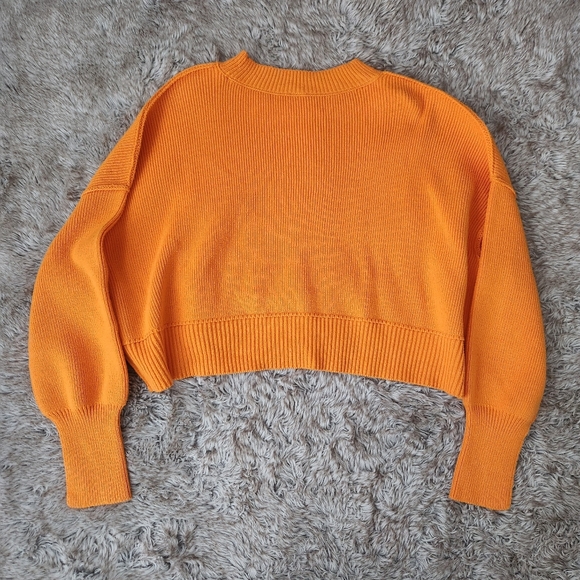 Free People Easy Street Crop Pullover Sweater‎ Orange - Picture 8 of 11